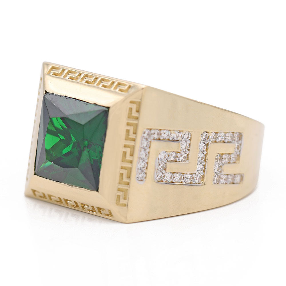 Fashion Ring with Green Center Stone