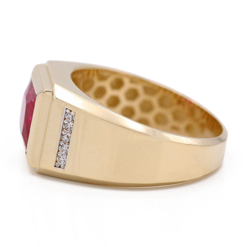 Fashion Ring with Red Center Stone