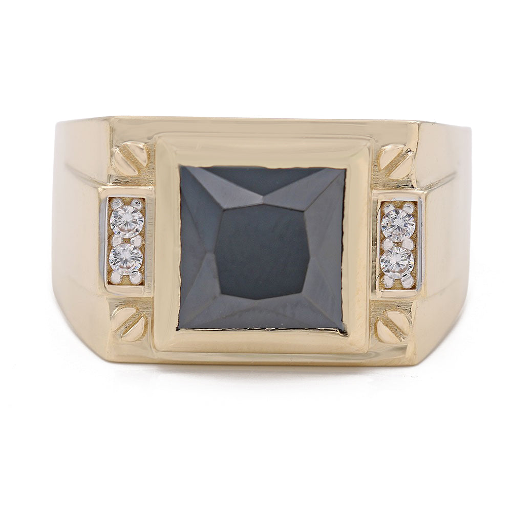 Fashion Ring with Square Black Center Stone