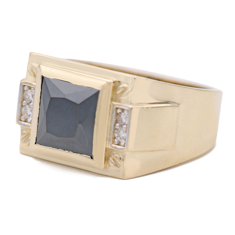 Fashion Ring with Square Black Center Stone