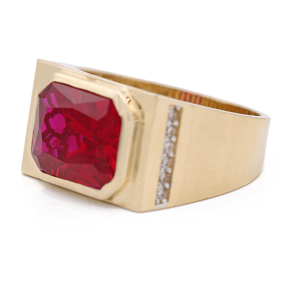 Fashion Ring with Red Center Stone
