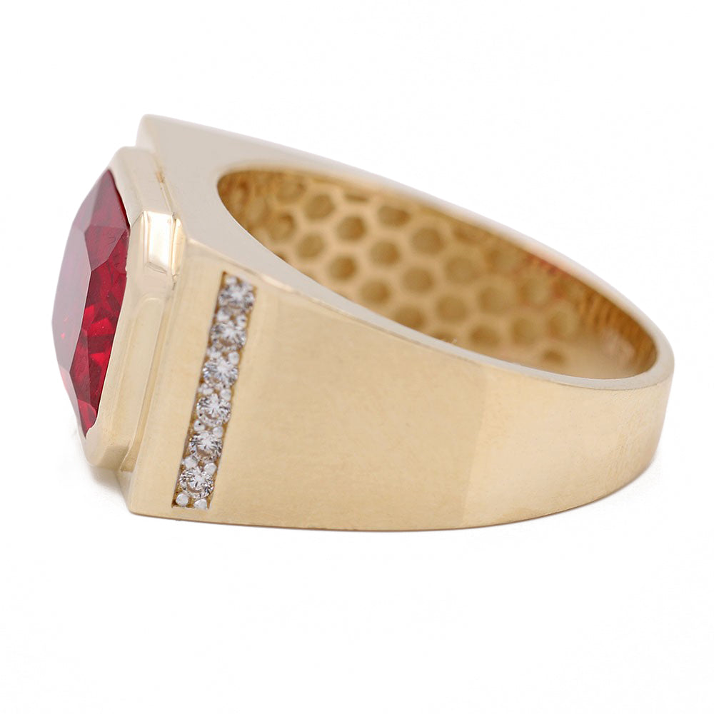 Fashion Ring with Red Center Stone