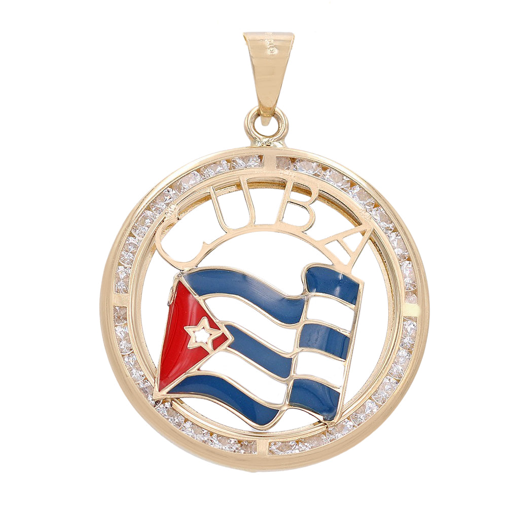 Cuban Flag Round Pendant