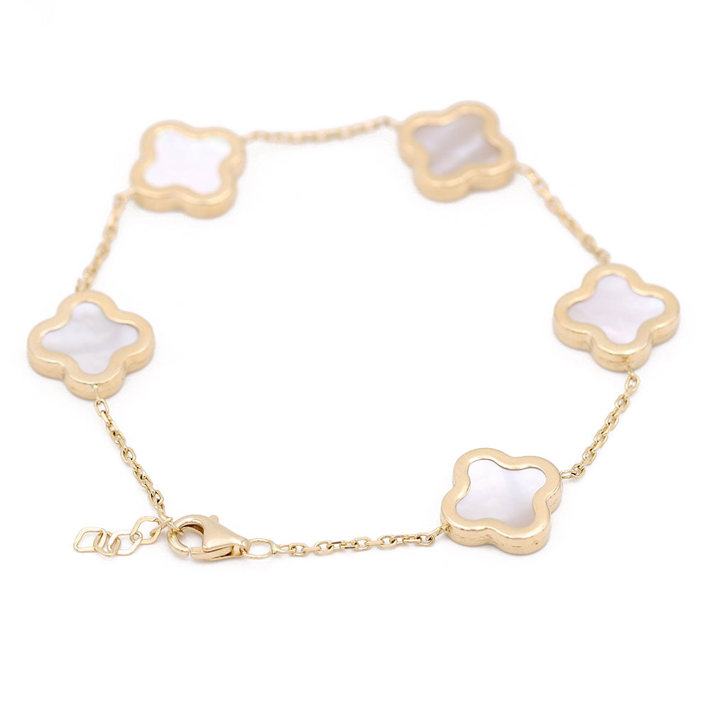 Flower White Mother of Pearl Color Bracelet