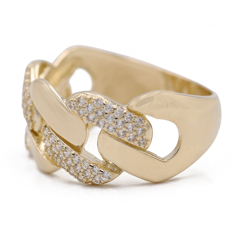 Cuban Link Fashion Ring with Cubic Zirconias