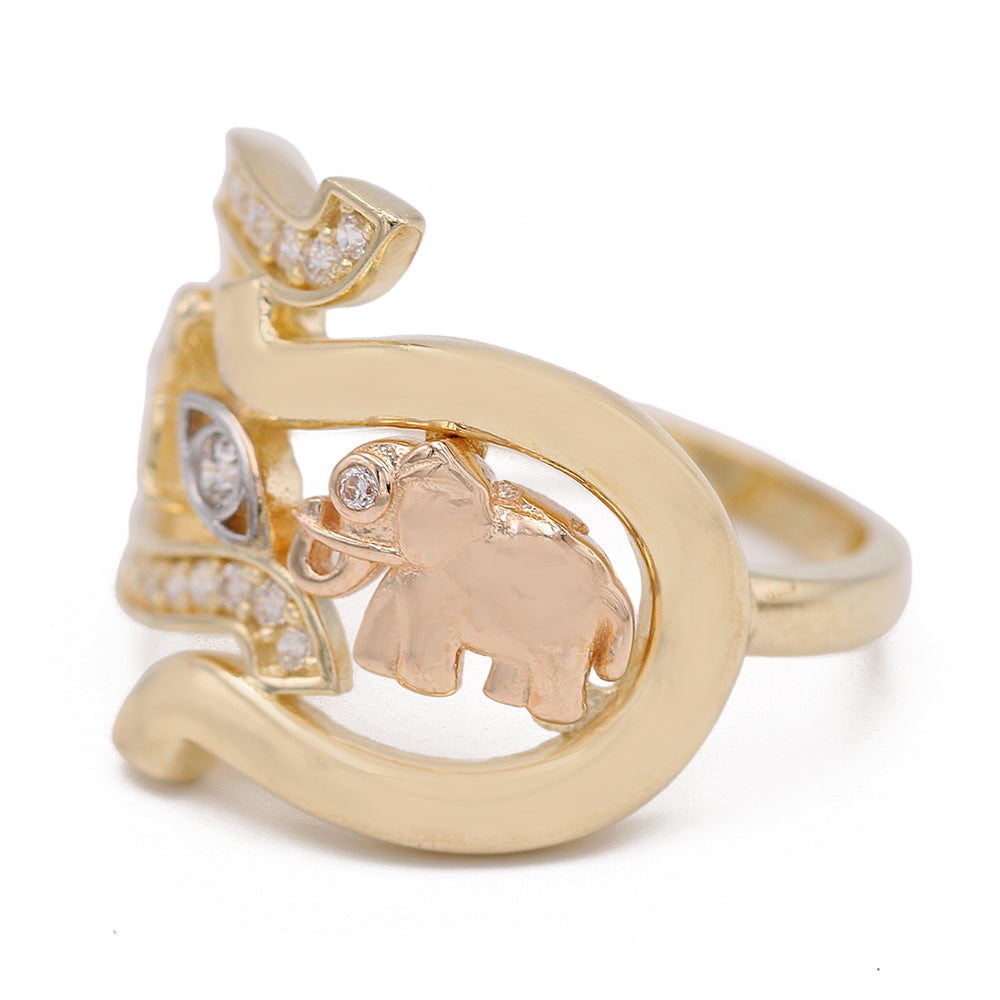 Horse Shoe Fashion Ring with Cubic Zirconias