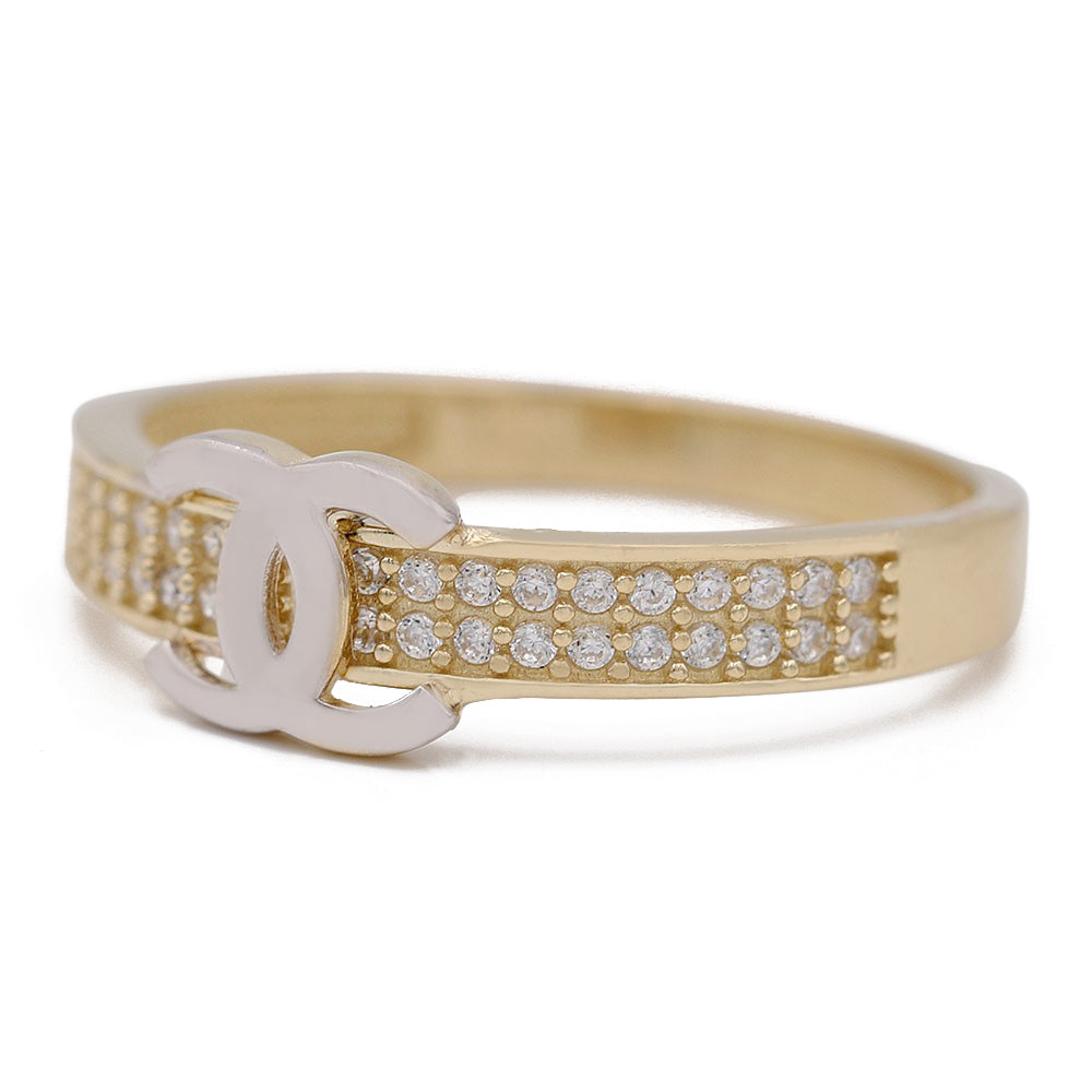 Fashion Logo Ring with Cubic Zirconias