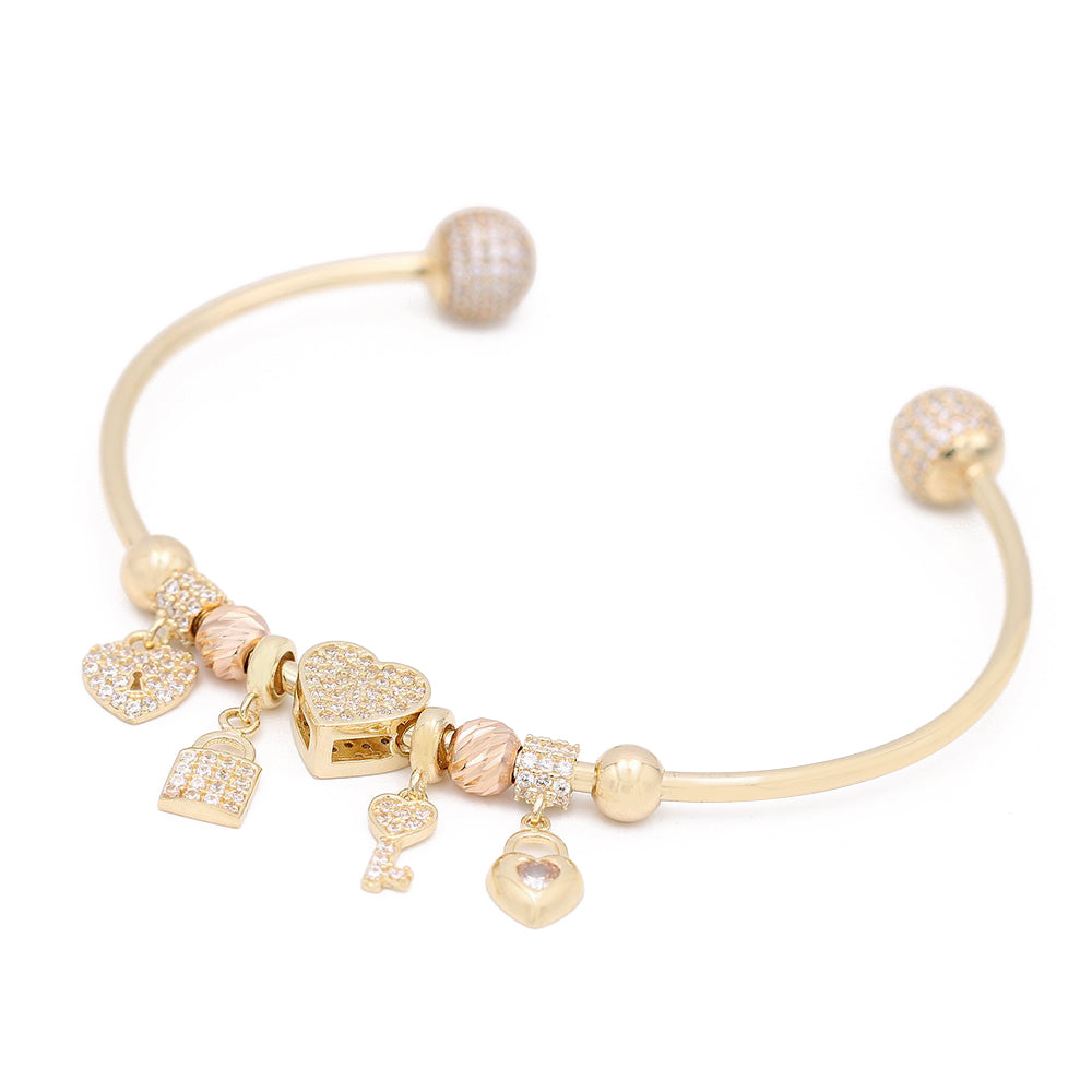 Fashion Heart and Keys Beads Bracelet
