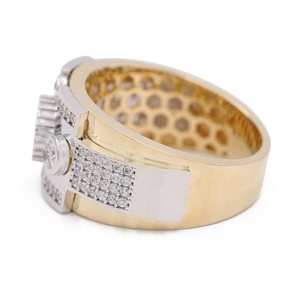 Geometric Fashion Ring with Cubic Zirconias