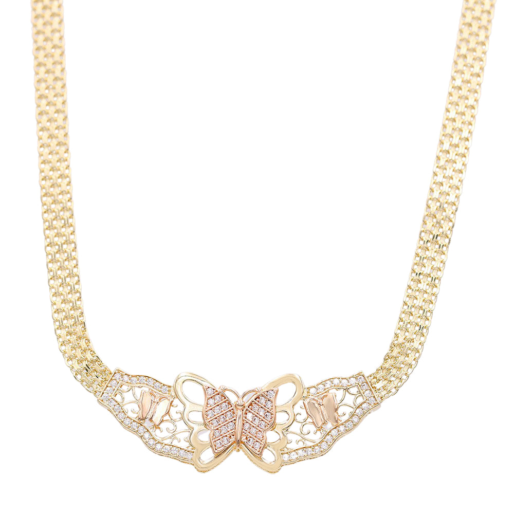 Butterfly Necklace with Cubic Zirconias