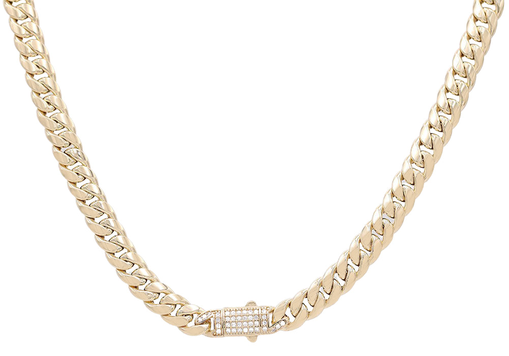 Semi-Solid Monaco Link Necklace with Cubic Zirconias