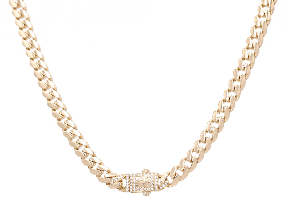 Monaco Link Necklace with Cubic Zirconias
