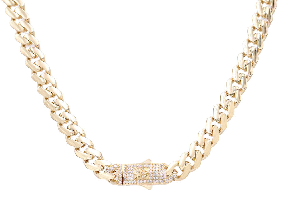 Semi-Solid Monaco Link Necklace with Cubic Zirconias