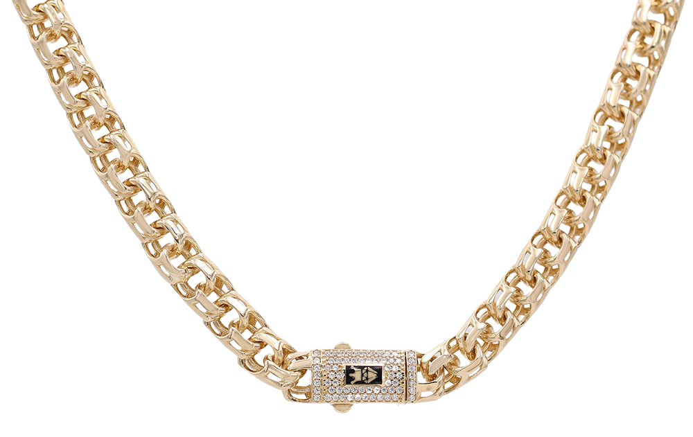 Italian Link Necklace with Cubic Zirconias