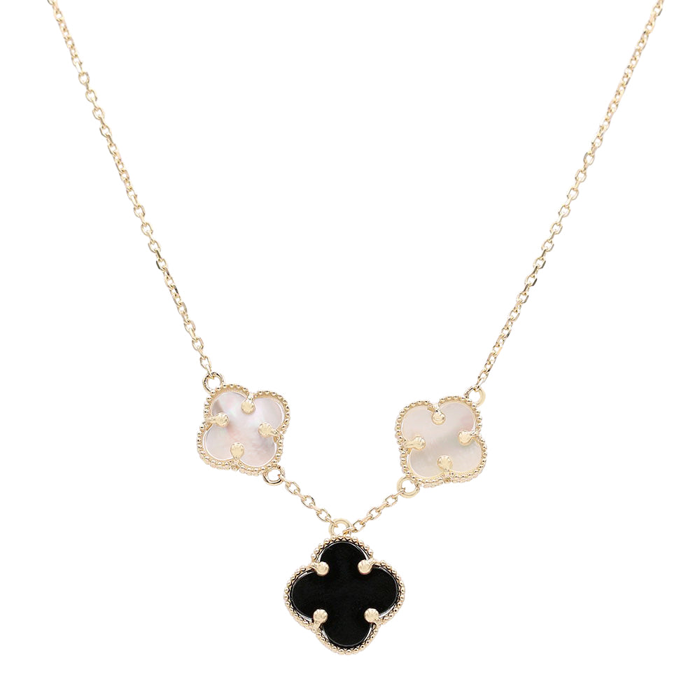 Mother of Pearl and Black Color Stone Necklace