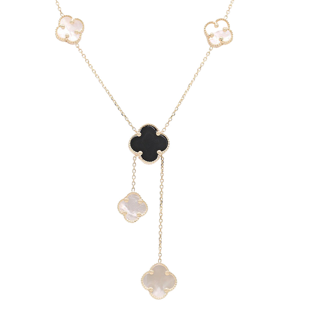 Mother of Pearl and Color Black Stone Necklace