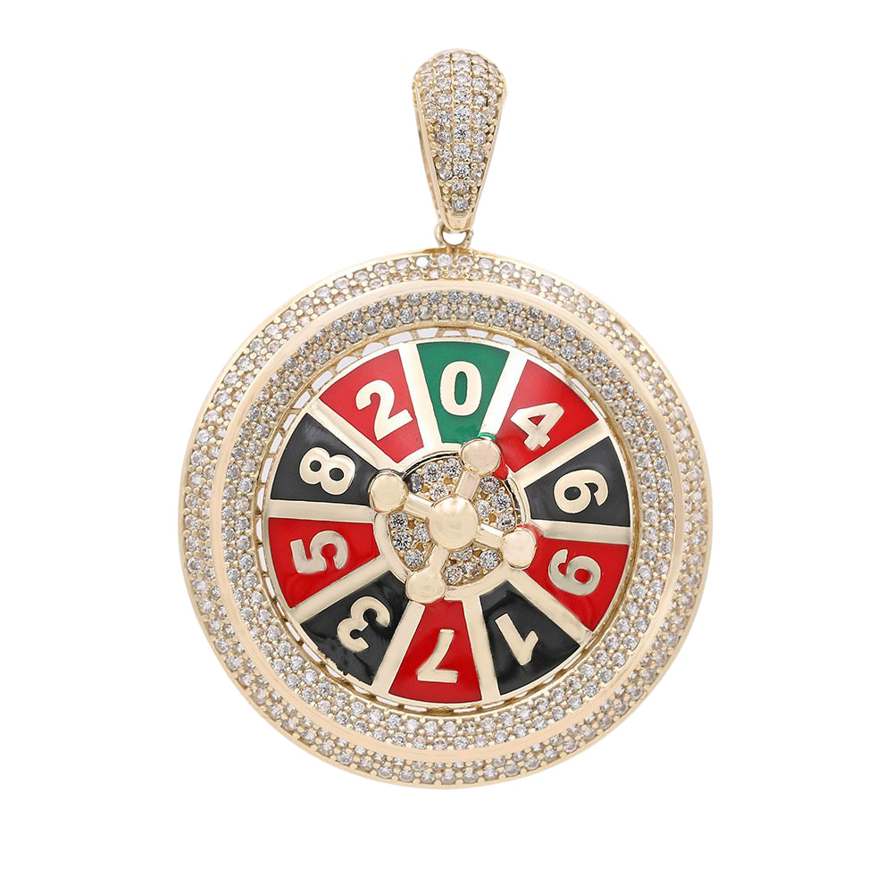 Roulette Pendant with Color Stones