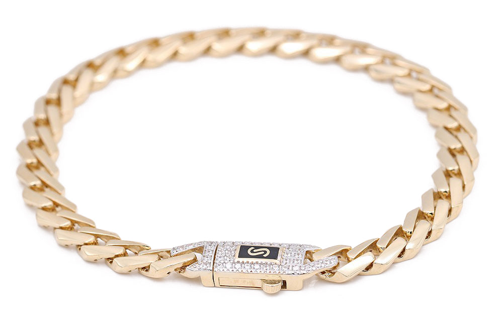 Fashion Monaco Link Bracelet with Cubic Zirconias