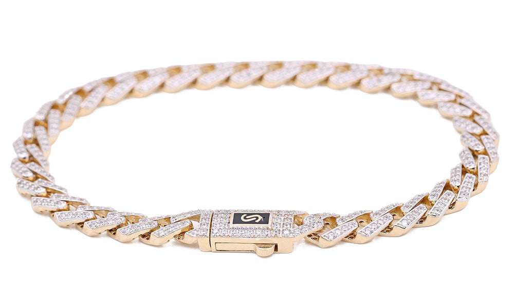 Fashion Monaco Link Bracelet with Cubic Zirconias