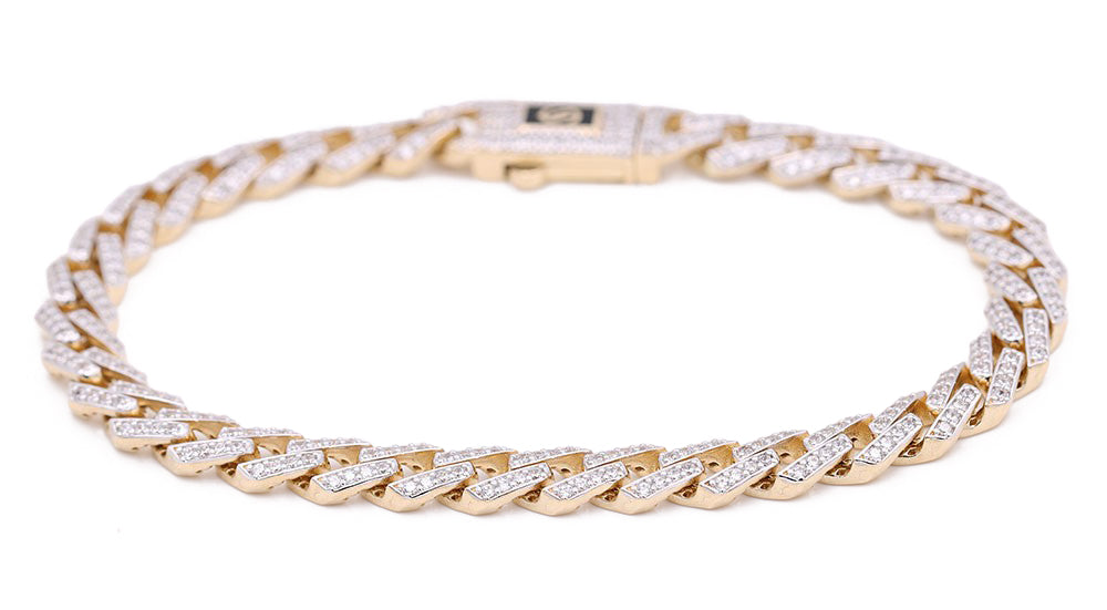 Fashion Monaco Link Bracelet with Cubic Zirconias