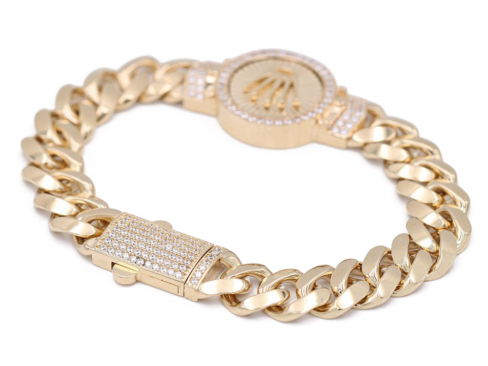 Logo Bracelet with Cubic Zirconias