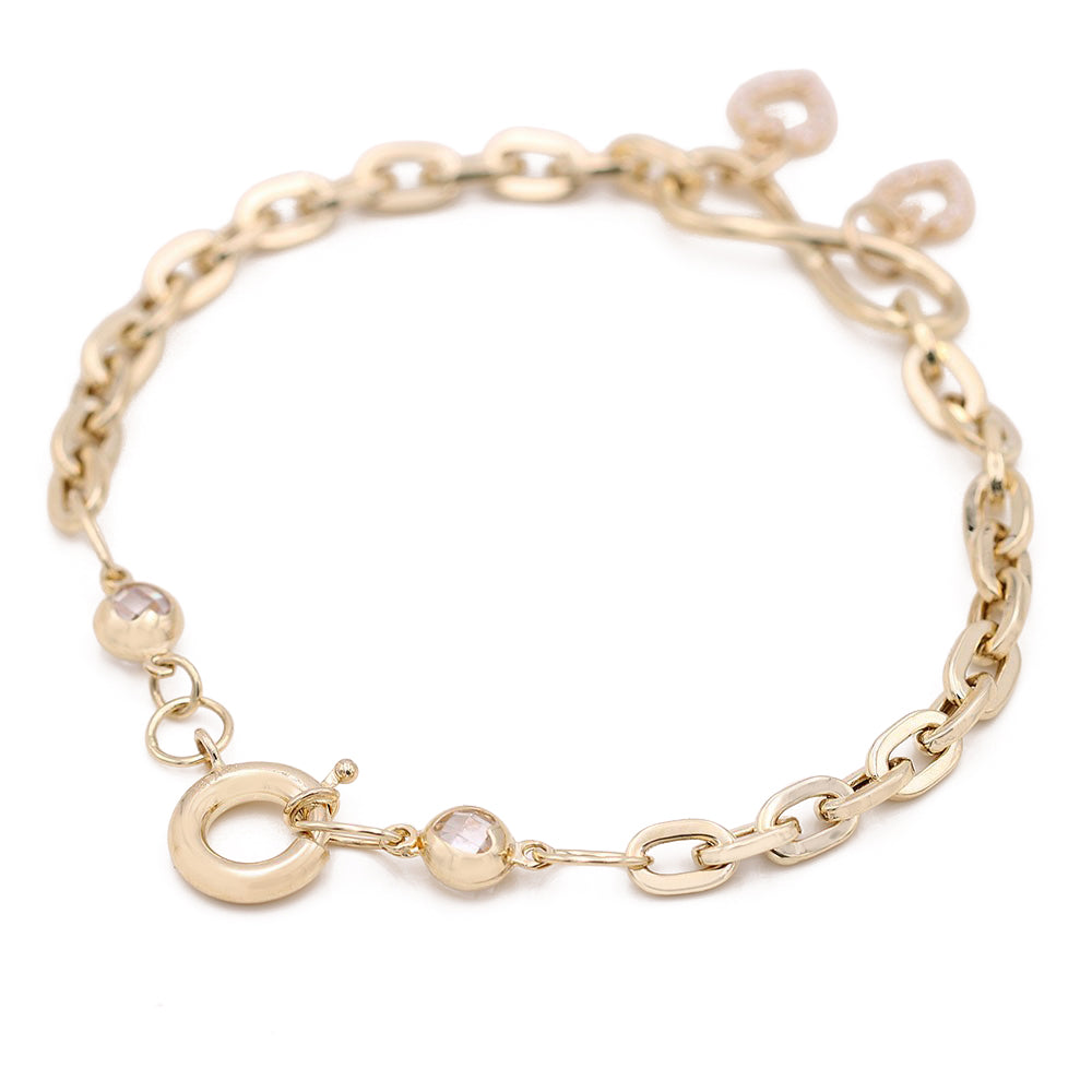 Double Heart Bracelet with Cubic Zirconias