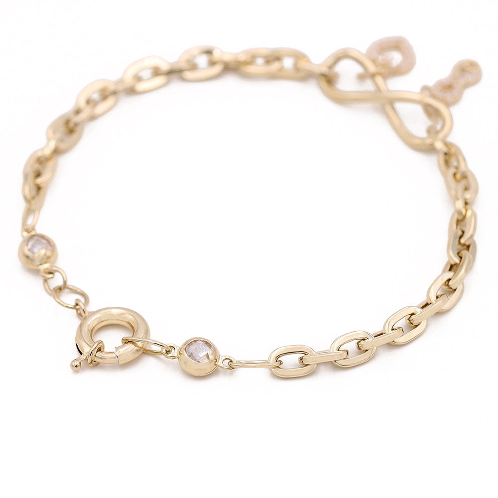 Heart and Number Bracelet with Cubic Zirconias