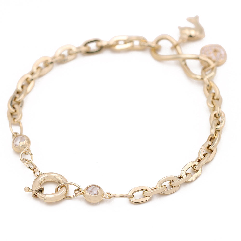 Fashion Heart and Dolphin Bracelet