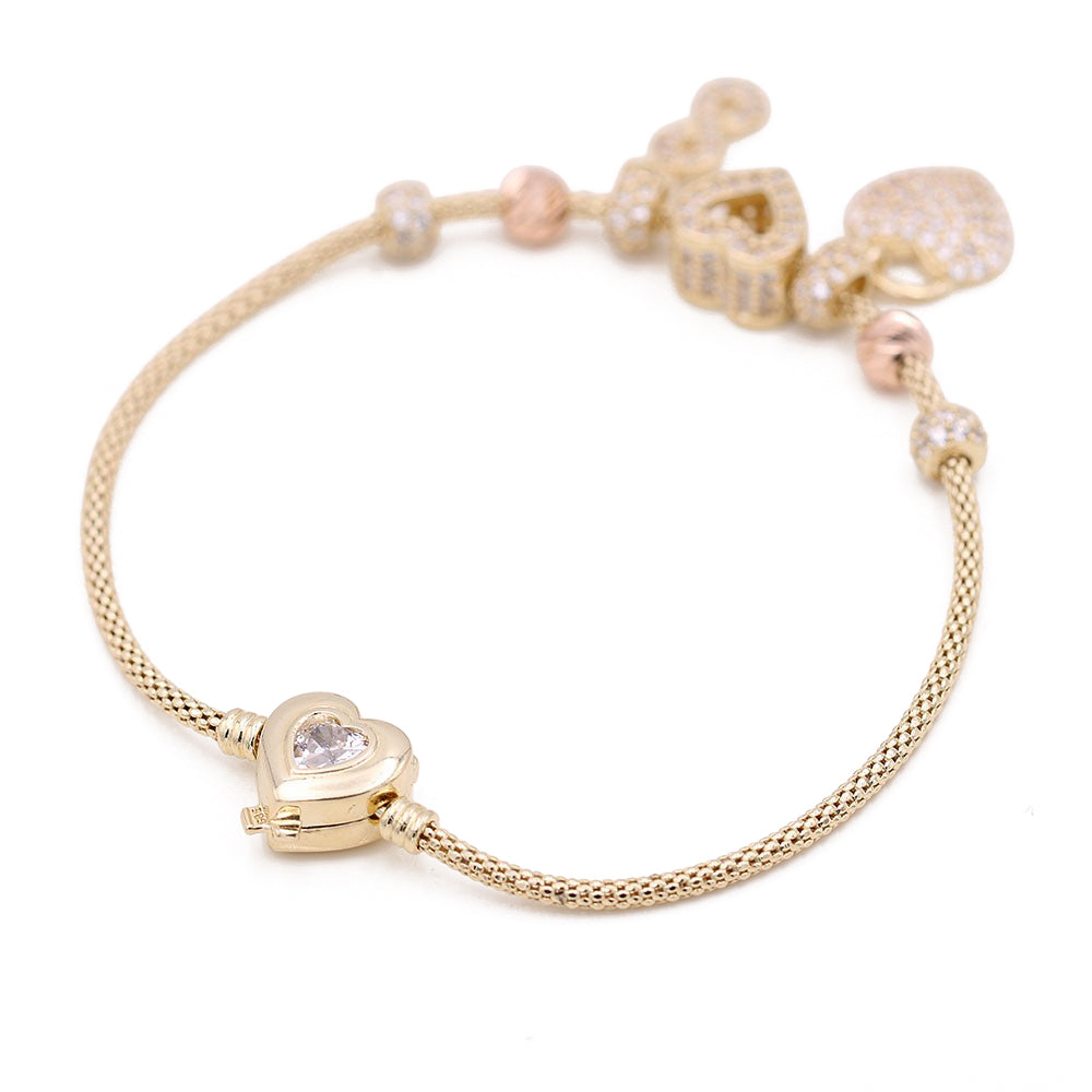 Heart Number 8 and Lock Beads Bracelet