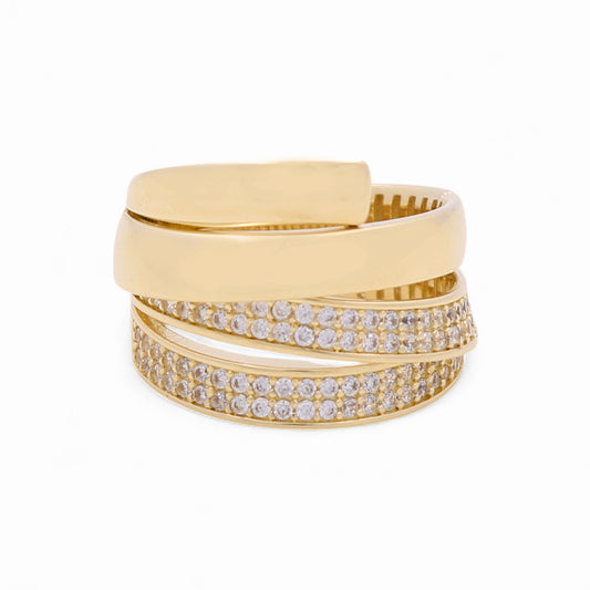 14K Yellow Gold Fashion Women's Ring with Cz / Size: 8.5 / Weight: 6.5 GR / DQWR4FS-23