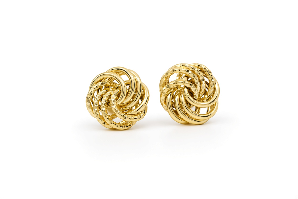 10K Yellow Gold Fashion Earrings with Design / Weight: 1.6 GR / MR11OR02