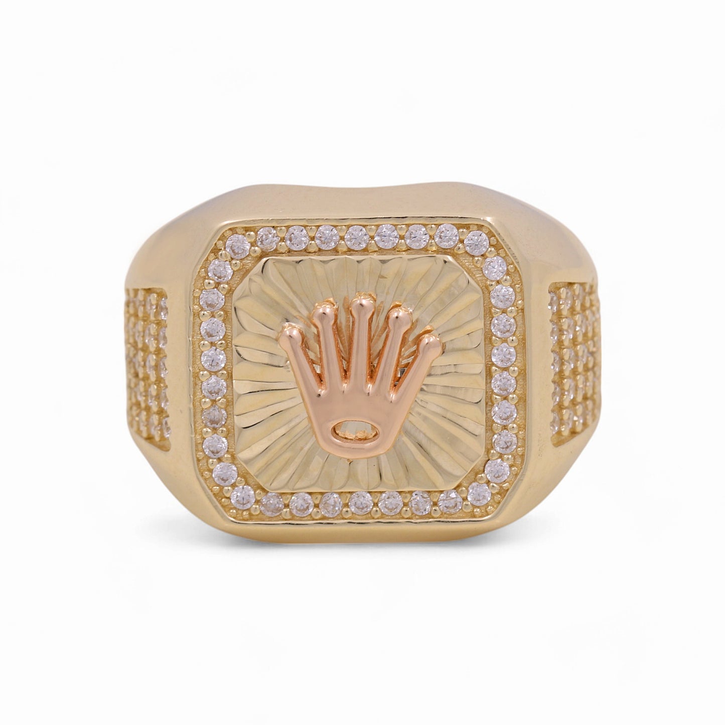 14K Yellow and Rose Fashion RX Men's Ring with CZ / Size 9.5 / Weight 8.3 GR / DOMRTT4RX