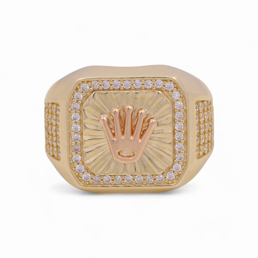 14K Yellow and Rose Fashion RX Men's Ring with CZ / Size 9.5 / Weight 8.3 GR / DOMRTT4RX