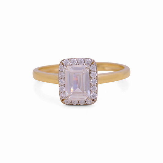 14K Yellow Gold Women's Engagement Ring / Stone: Cz / Size: 7 / Weight: 2.2 GR / KEEWR4ER-4