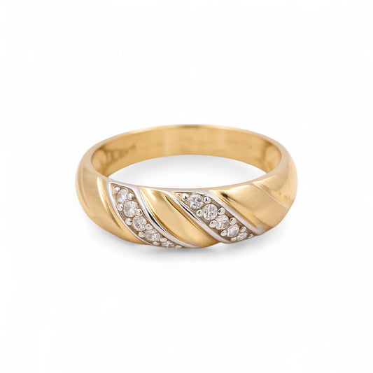 14K Yellow Gold Men’s Wedding Band / Stone: Cz / Size: 10 / Weight: 4.2 GR / DEEMWB4BS-7