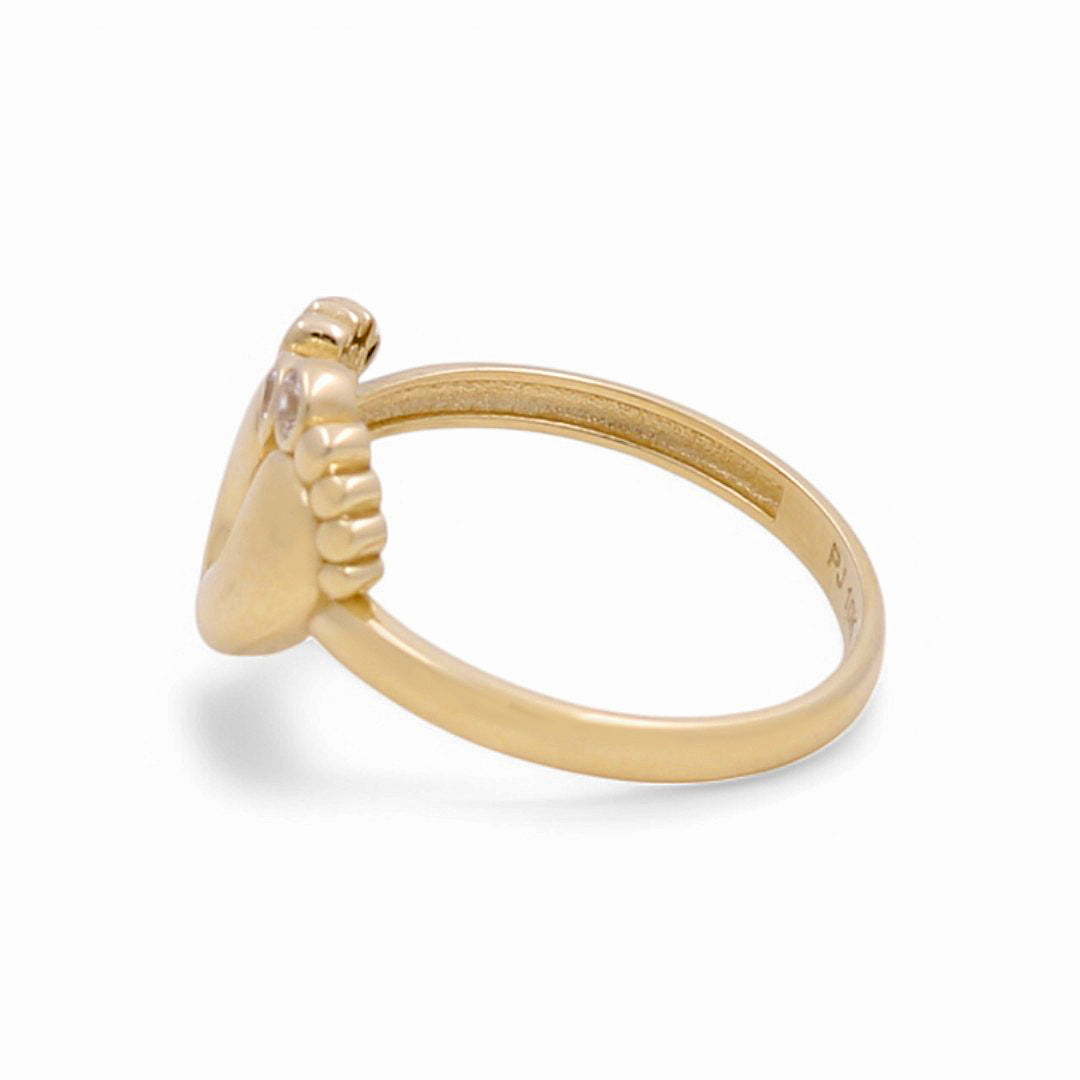 10K Yellow Foot Woman's Ring with Cz / Size: 7 / Weight: 1.5 GR / DPWR0FS-8