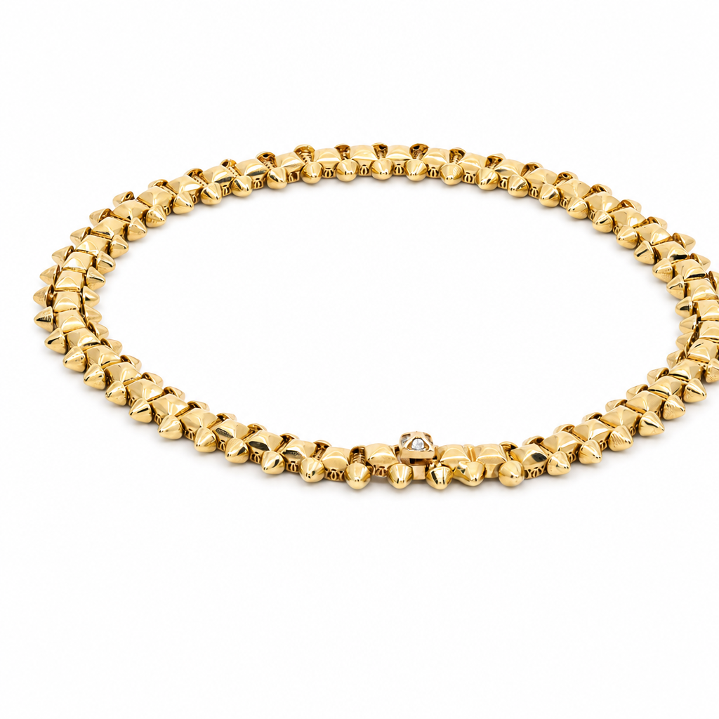 10K Yellow Gold Fashion Women's Bracelet / Cz / Size: 7.5"  7MM / Weight: 8.4 GR / DQWB0FS-10