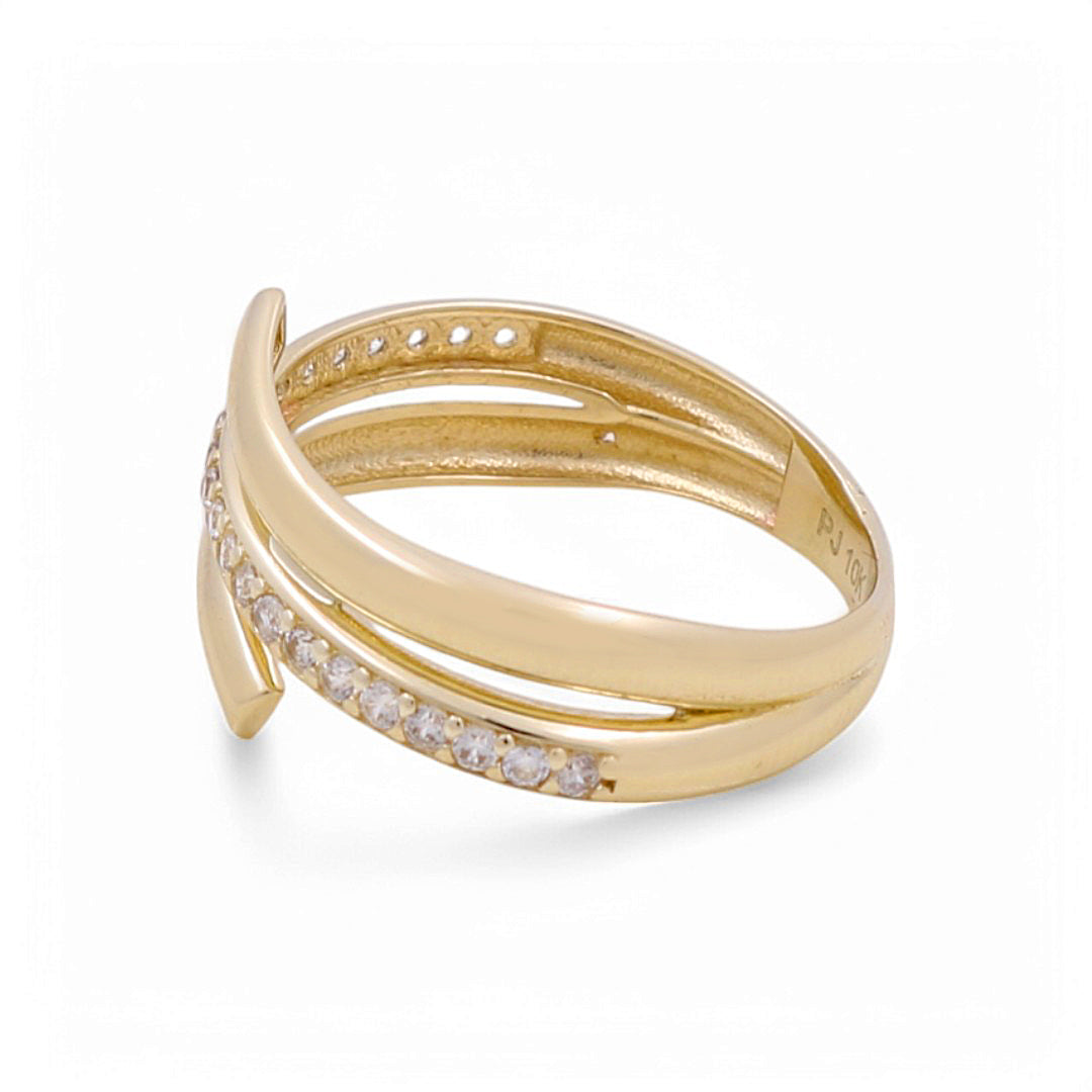 10K Yellow Gold Fashion Women's Ring with CZ / Size: 7 / Weight: 1.7 GR / DPWR0FS-11