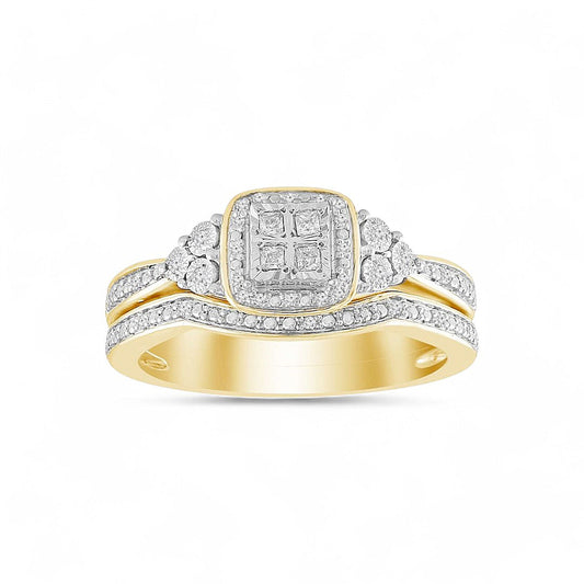 14K White Gold Women's Diamond Bridal Set / Stone: 0.15CT / Size: 6.5 / 340056W