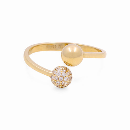 14K Yellow Gold Fashion Women's Ring with Cz / Size: 9 / Weight: 2.3 GR / CPWR4FS-3