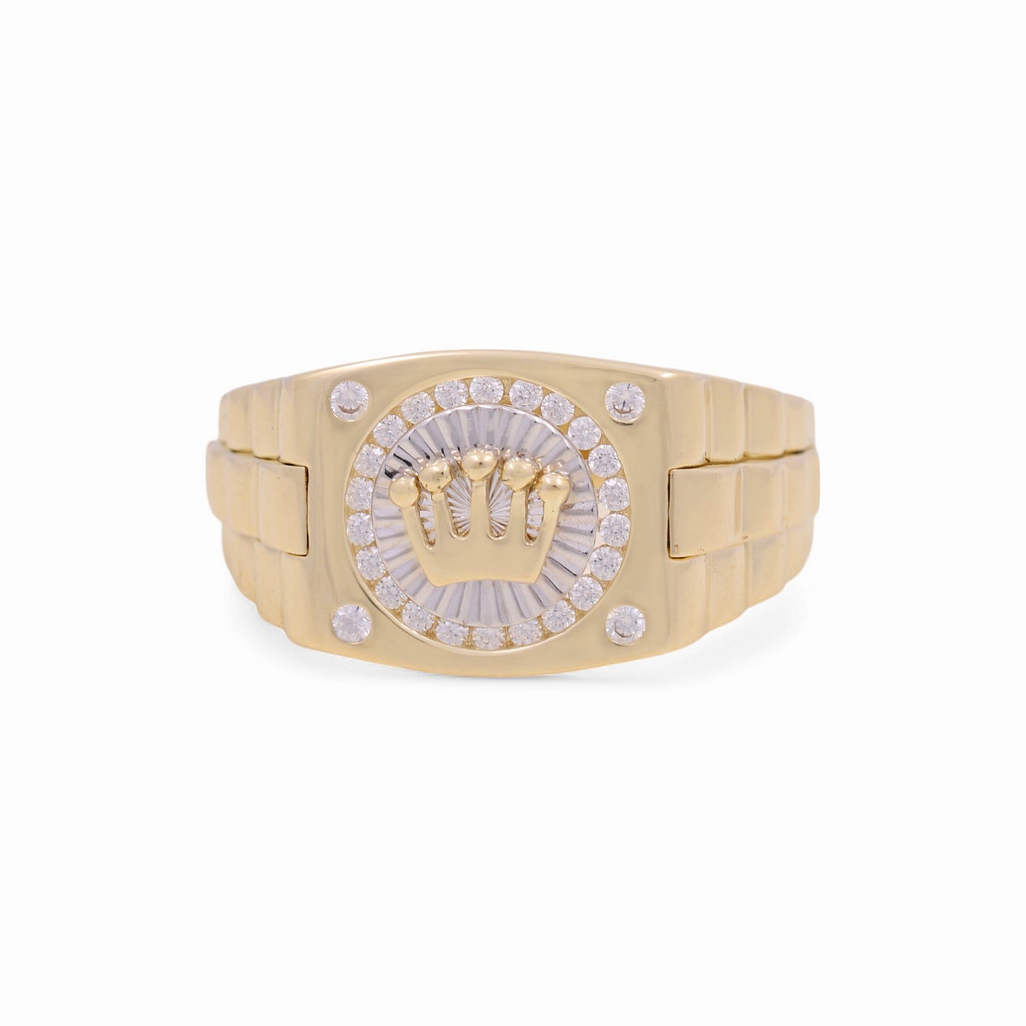 14K Yellow and White Fashion RX Men's Ring with CZ / Size: 10 / Weight: 6.3 GR / KEEMRTT4RX