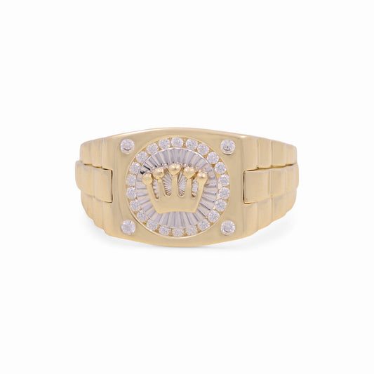 14K Yellow and White Fashion RX Men's Ring with CZ / Size: 10 / Weight: 6.3 GR / KEEMRTT4RX