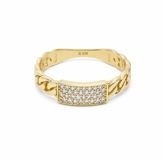 10K Yellow Gold Fashion Women's Ring / Size:8.25 / Weight: 1.9 gr / DQWR0FS-120
