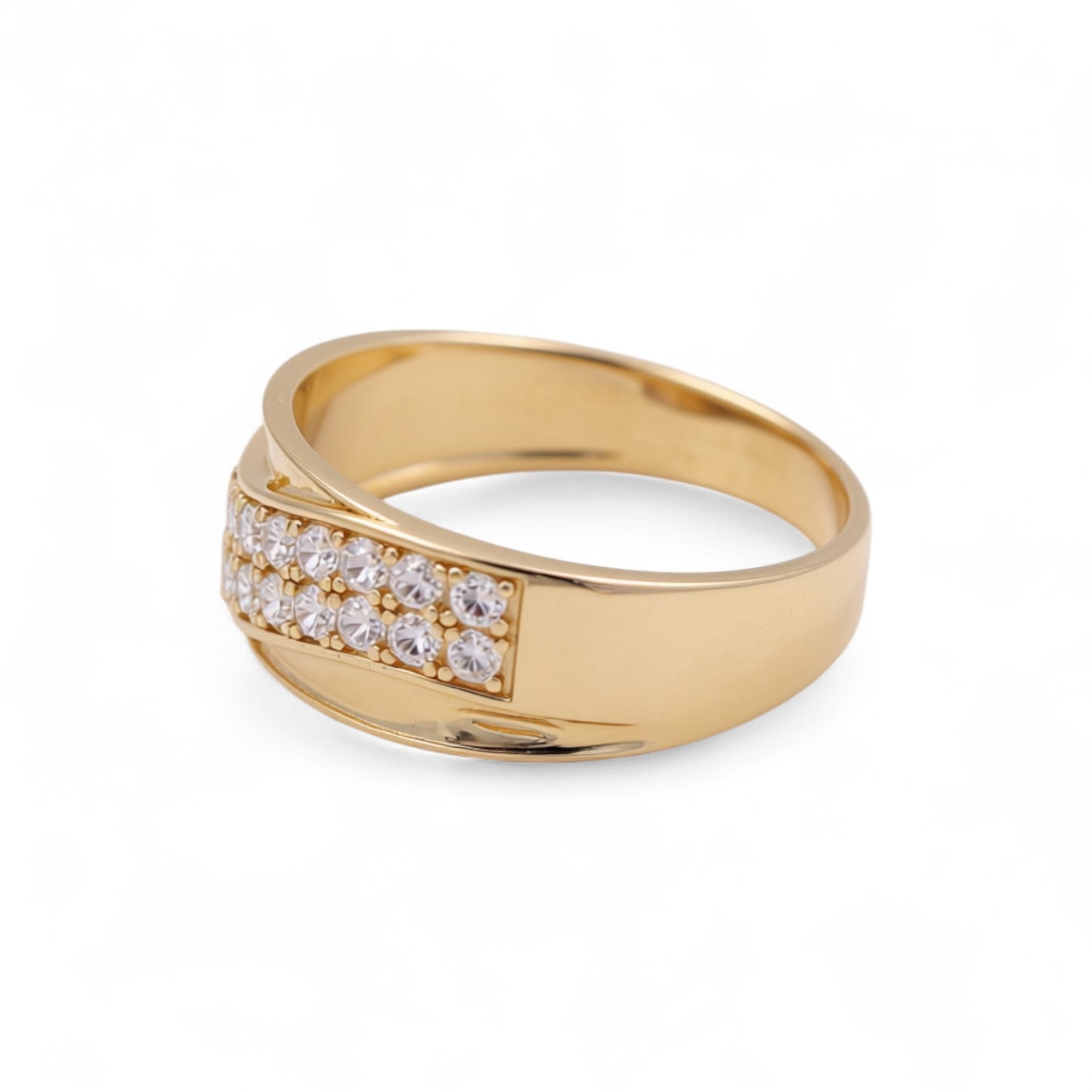 14K Yellow Gold Men’s Wedding Band / Stone: Cz / Size: 10 / Weight: 4 GR / DEEMWB4BS-14