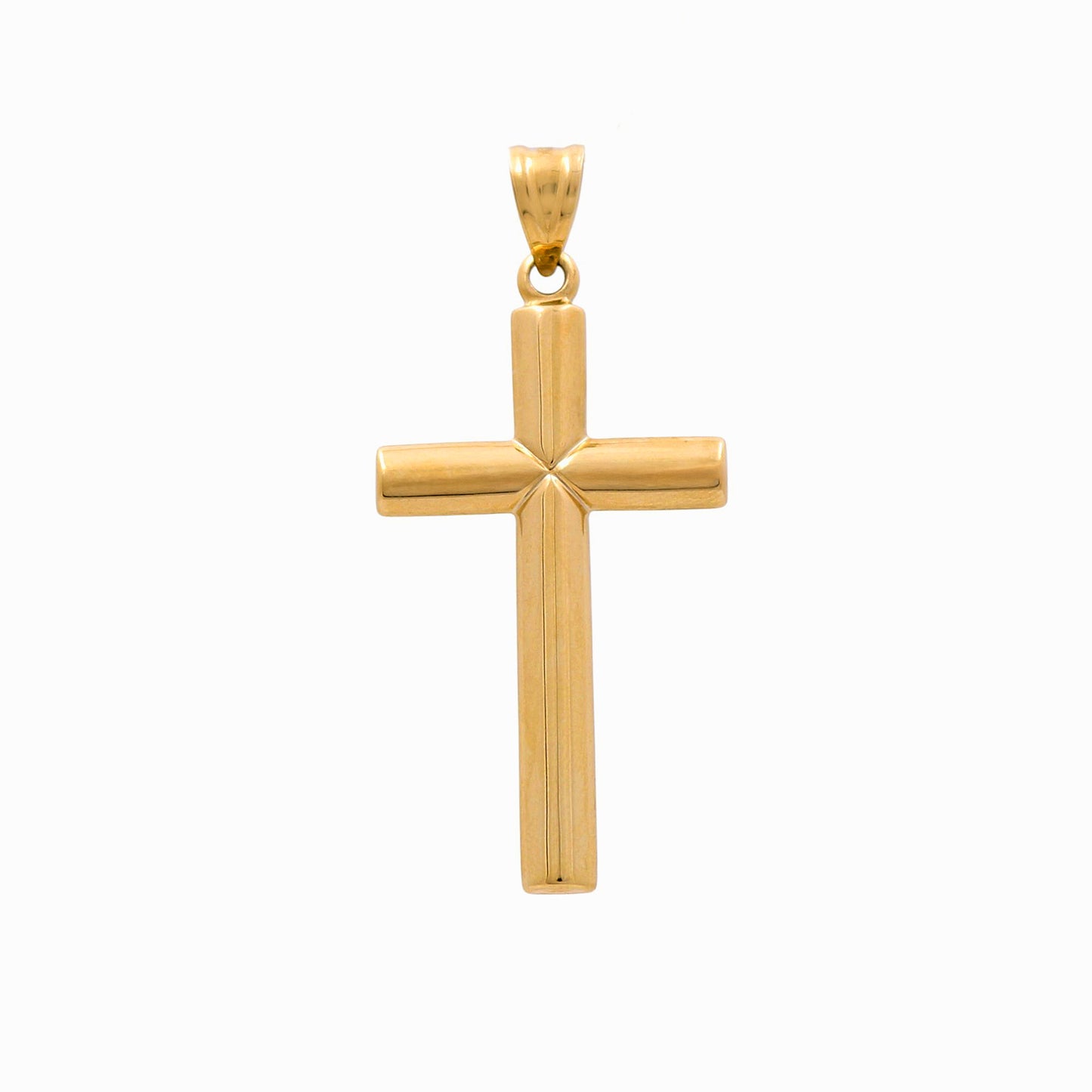 10K Yellow Gold Plain Cross Pendant / Weight: 2.1gr / P66P-57