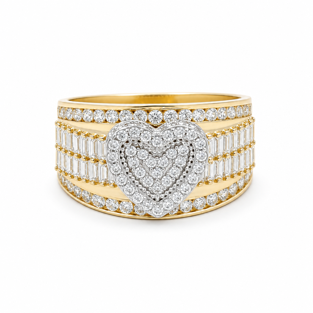 10K Yellow Gold Women's Engagement Ring with Cz Stone / Size: SZ:8 Weight: 4.4 GR / CCFWR0ER-1