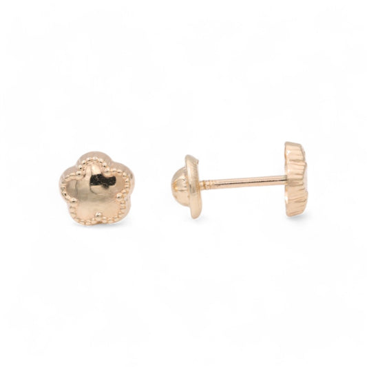 14k Yellow Gold Flower Stud Earrings / 6-526901P