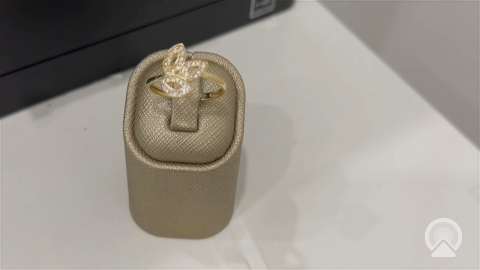 10K  Yellow Gold Fashion Women's Ring with Cz / Size: Sz:8.5 / Weight: 1.7GR /  CQWR0FS-37