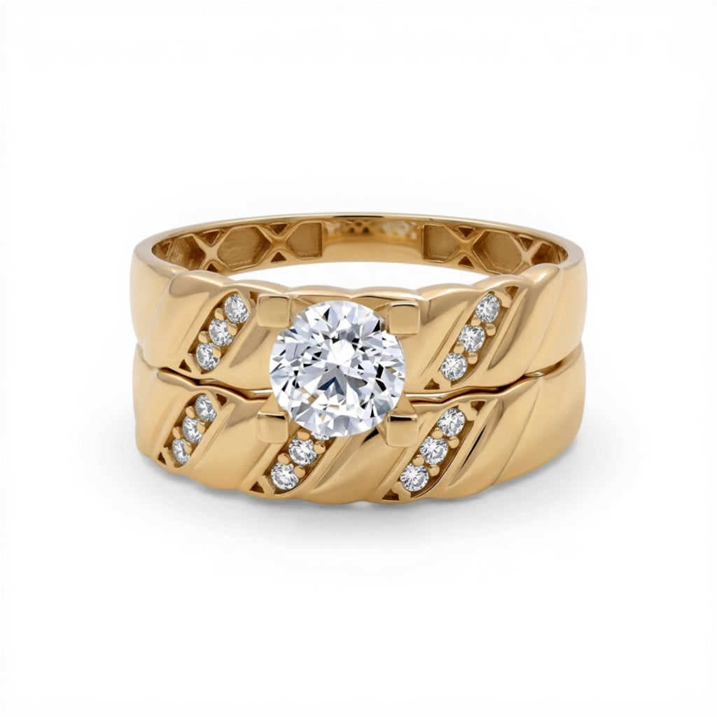 10K Yellow Gold Women’s Bridal Set / Stone: Cz / Size: 7.5 / Weight: 3.4 GR / CQWR0BS-9