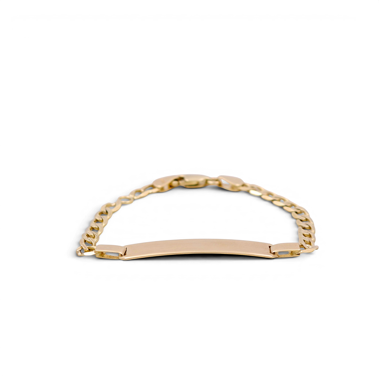 14k Yellow Gold BB Bracelet Flat Curb DC/ Size 3.5mm x 5"/ Weight 3.9 GR / ISBB4-1